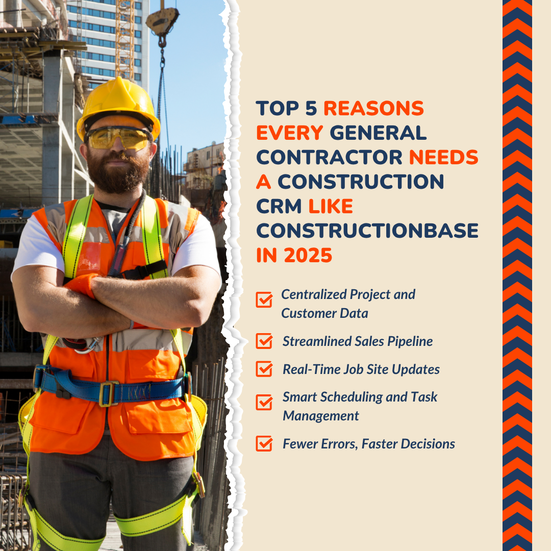 Top 5 Reasons Every General Contractor Needs a Construction CRM Like Constructionbase in 2025