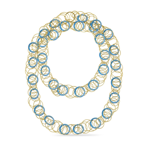 Il numero 9 è fatto di cerchi dorati e blu