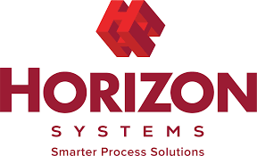 A logo for horizon psi with a sun on it