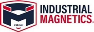 The logo for industrial magnetics is a shield with a m on it.
