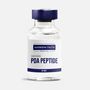 A bottle of pda peptide is on a white background.