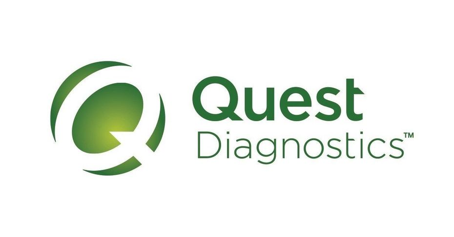The quest diagnostics logo is green and white with a green circle in the middle.