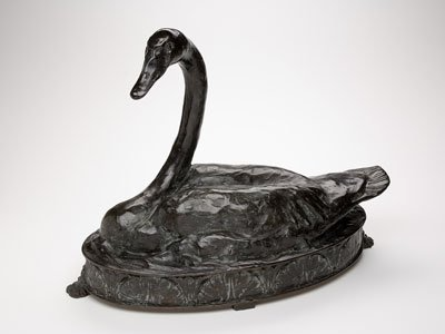 George Northup Bronze Swan Urn Sculpture
