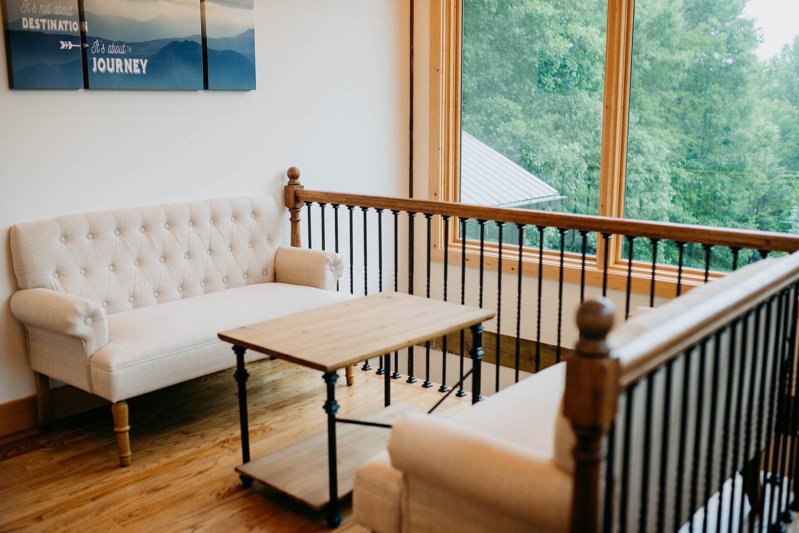 There is a couch and a coffee table in the living room.