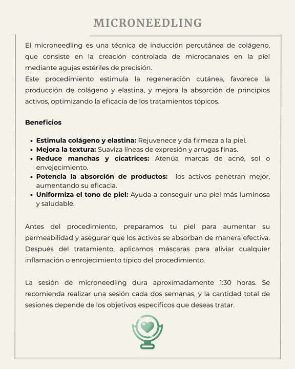 Texto que explica el procedimiento de microagujas. 