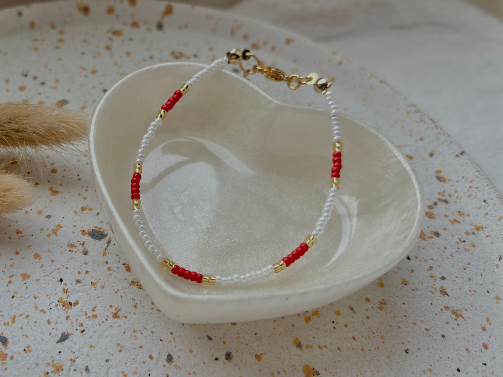 Minimal Tiny Beads Bracelet with Gold Accents