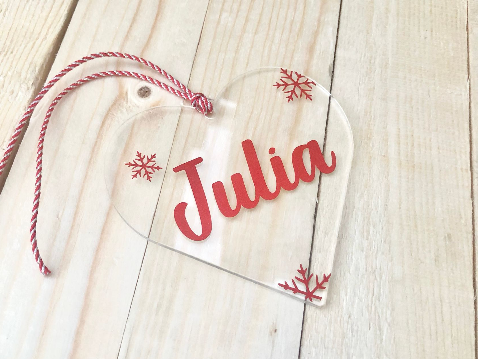 Heart Shape Name Christmas Ornament