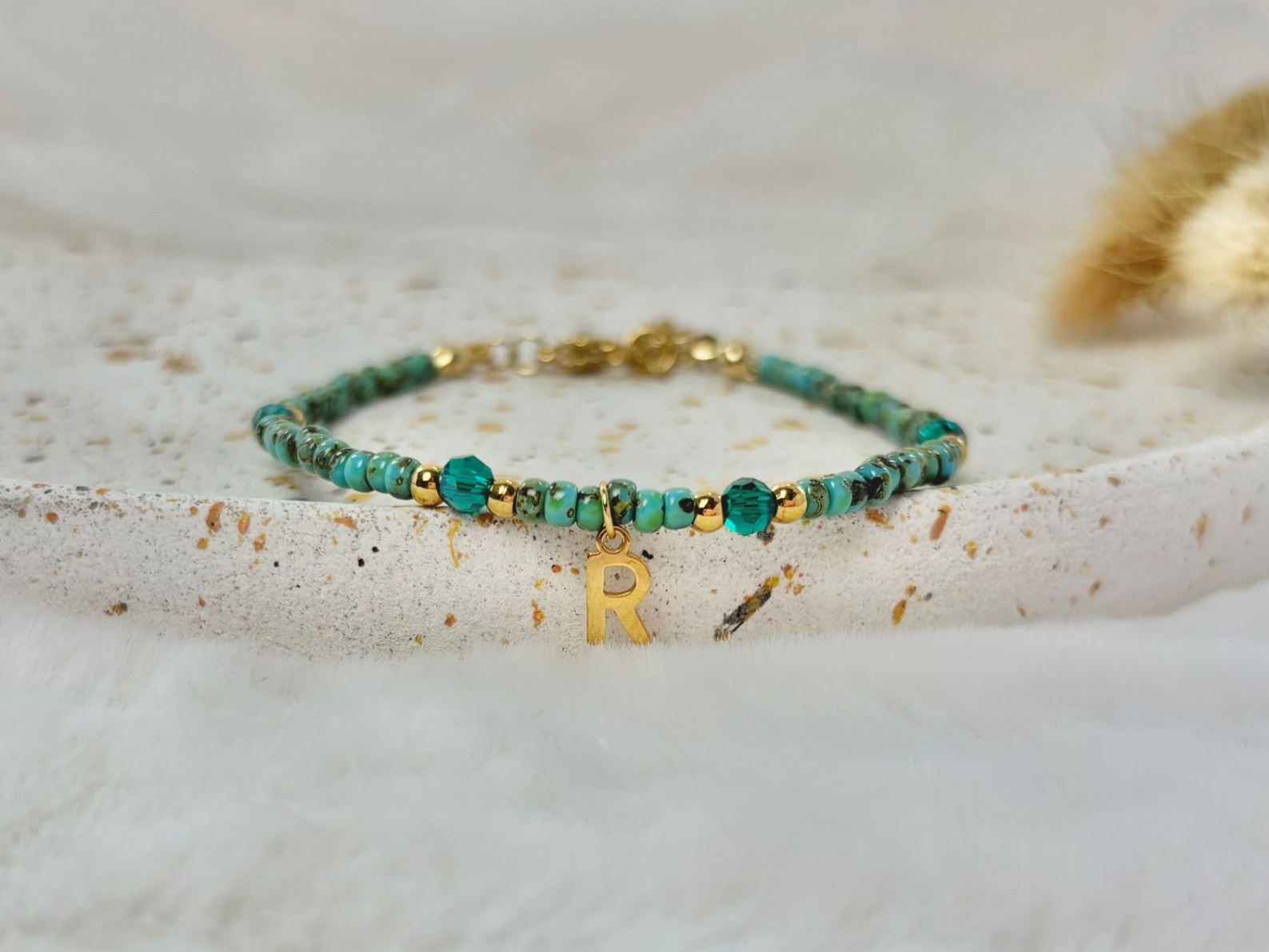 Custom Initial Beaded Bracelet