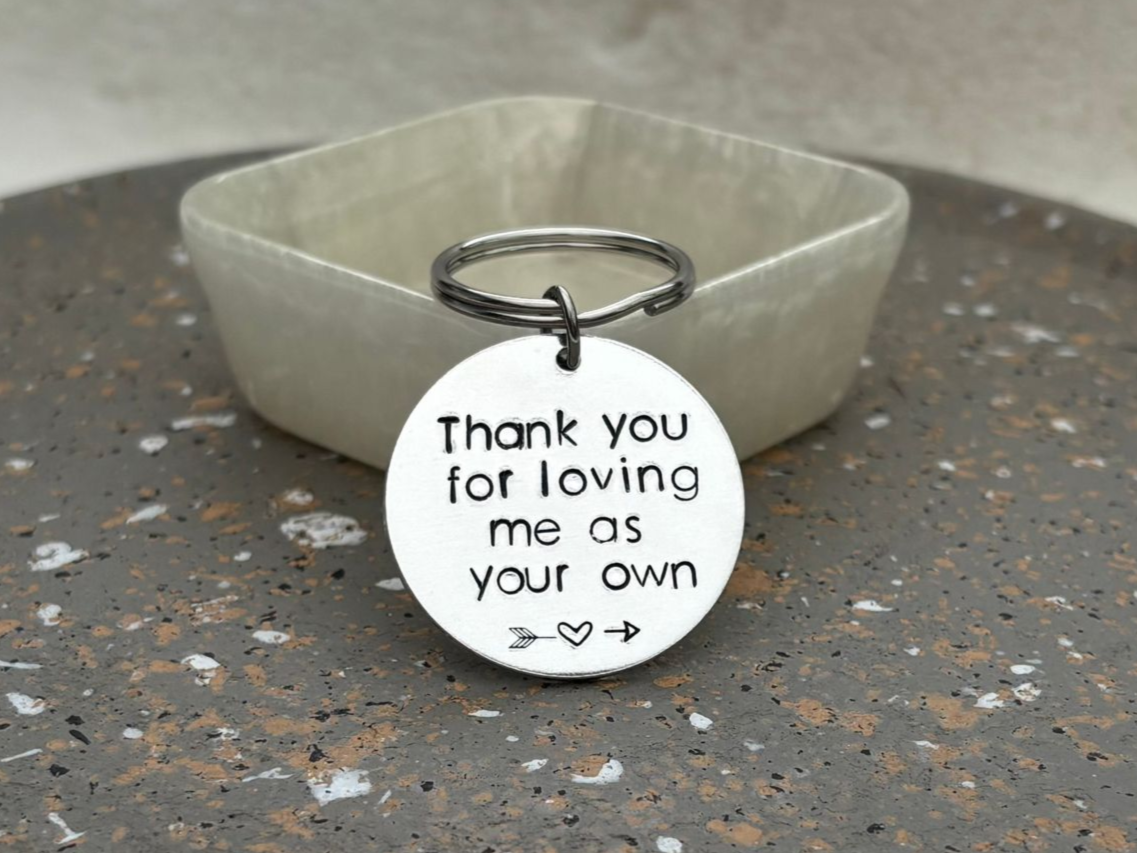 Thank You For Loving Me As Your Own Keychain - A Meaningful Gift for Bonus Parents