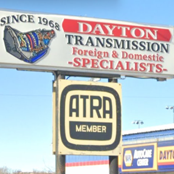 A sign for dayton transmission foreign and domestic specialists