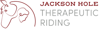 Logo for Jackson Hole Therapeutic Riding, featuring a minimalist line-art horse head outline next to the organization name.