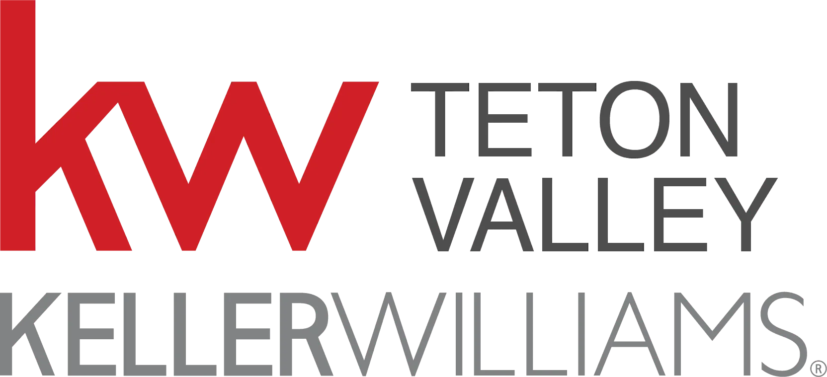 The red and gray logo for Keller Williams Teton Valley, featuring the stylized 