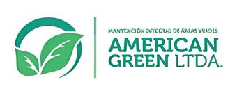 El logotipo de American Green Ltd. es una hoja verde en un círculo.