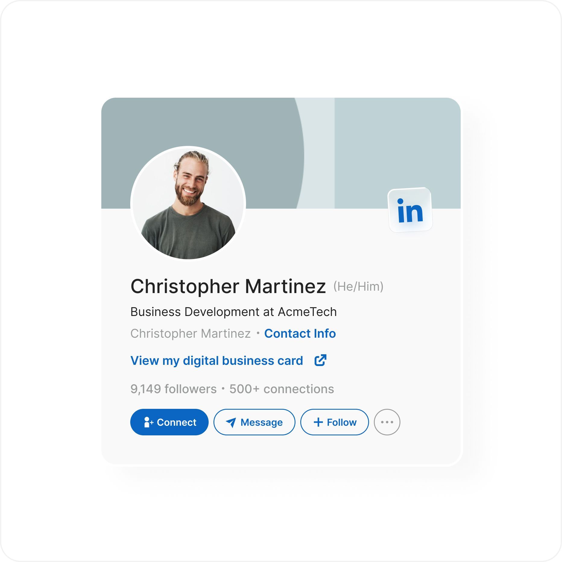 tarjeta de presentación digital y redes sociales