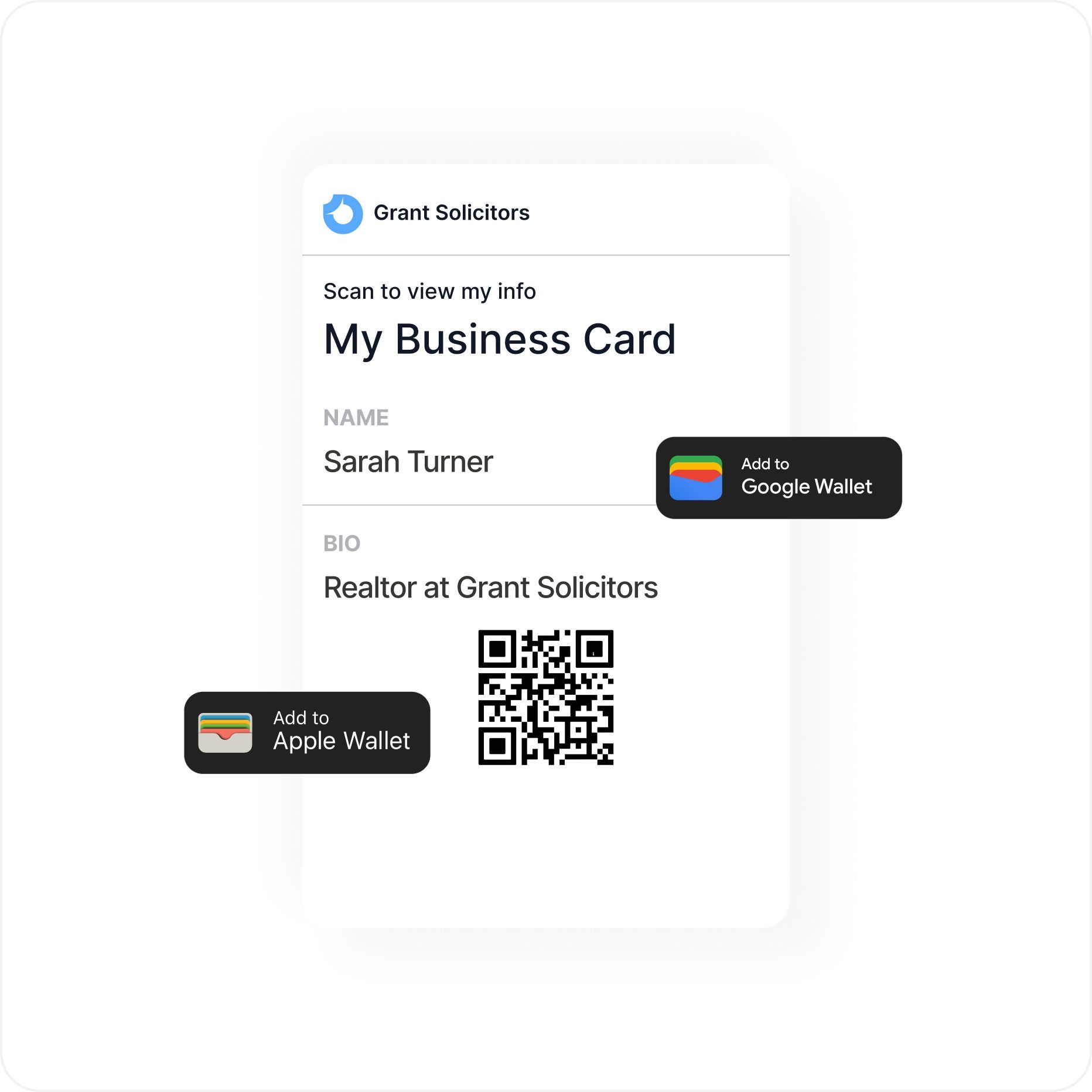 tarjeta de presentación en wallet