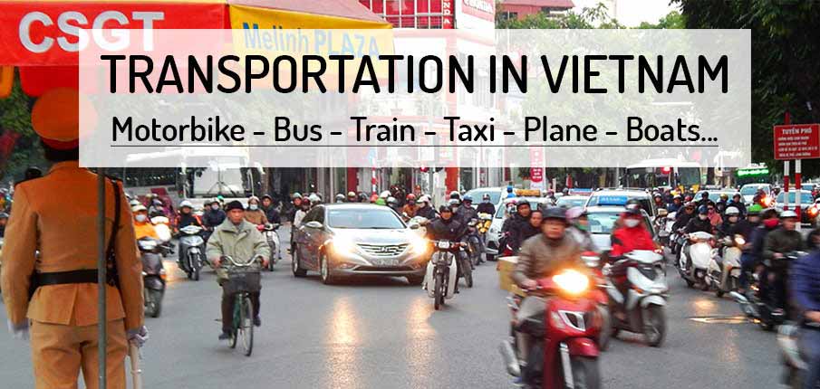 A busy street with a sign that says csgt transportation in vietnam