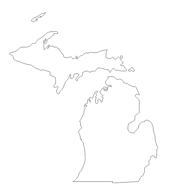 Outline of the state of Michigan.