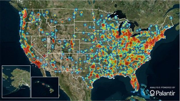 2019 United States Human Trafficking Heat Map