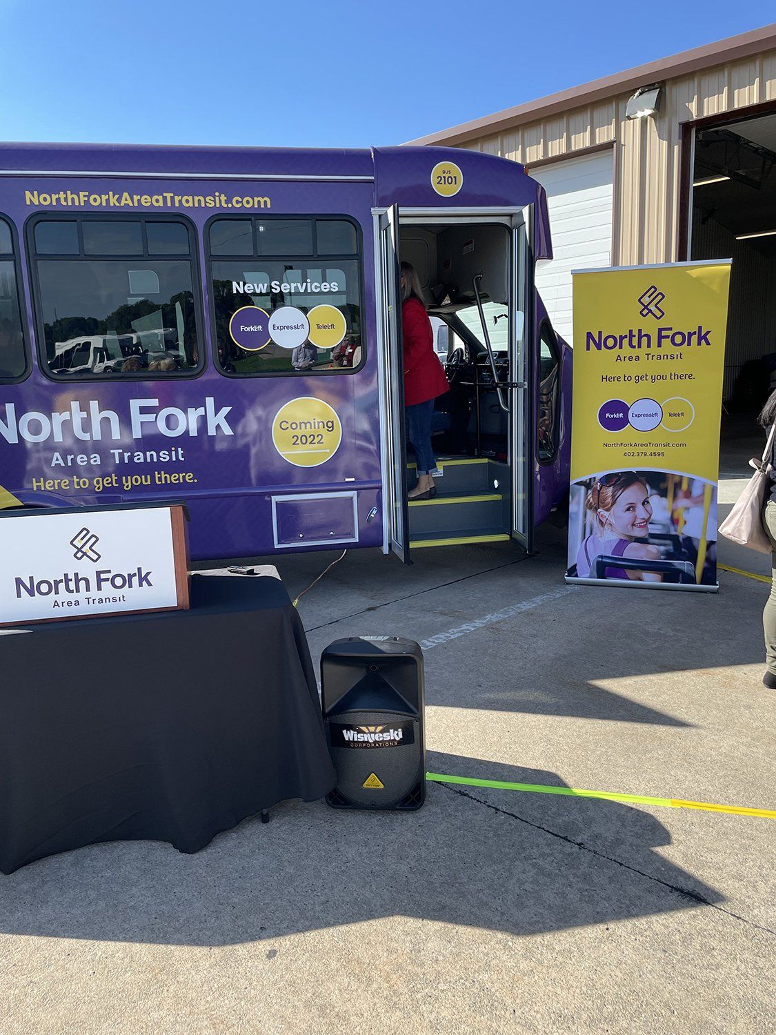 photo of a new North Fork Area Transit shuttle bus