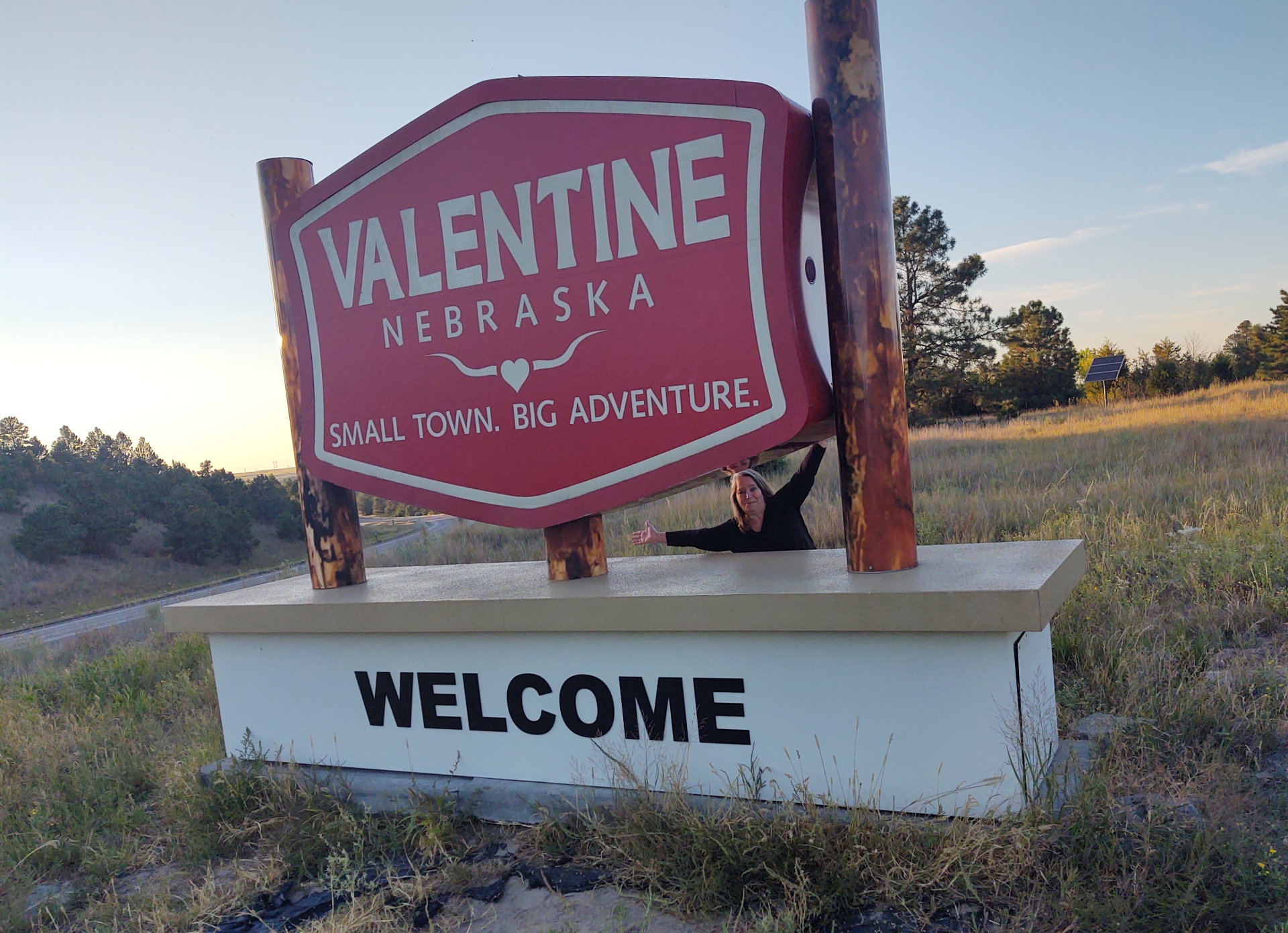 photo of the Valentine, Nebraska, welcome sign