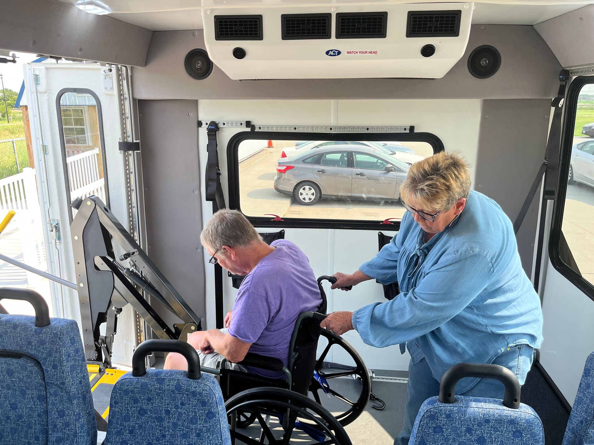 photo of a person in a driver training course about wheelchair securement