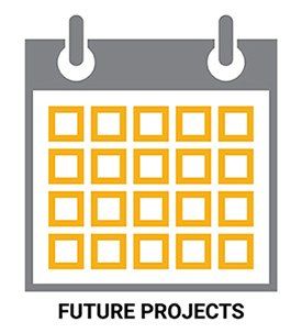 icon of a calendar with the words future projects