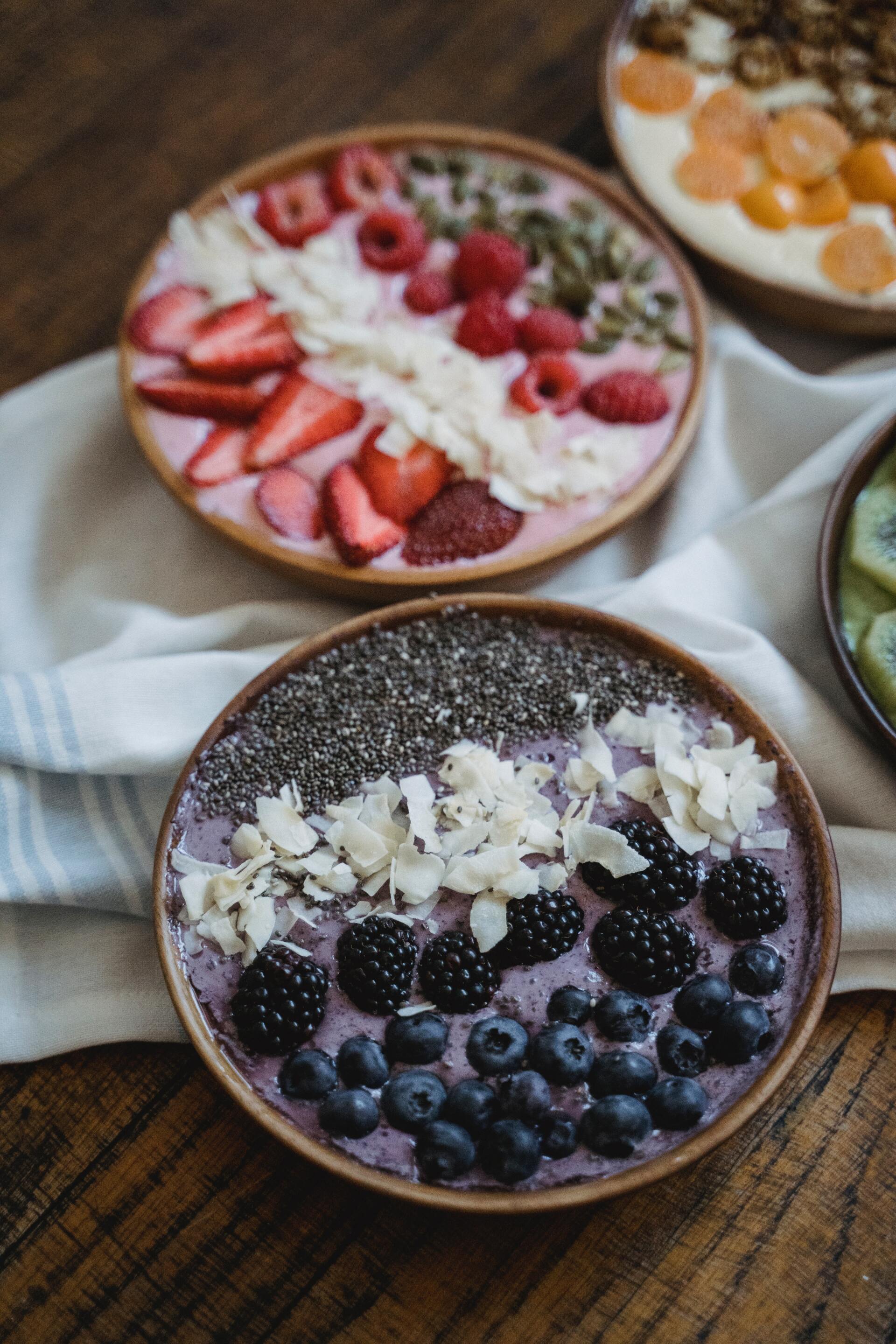 photo of bowls of fruit and yogurt