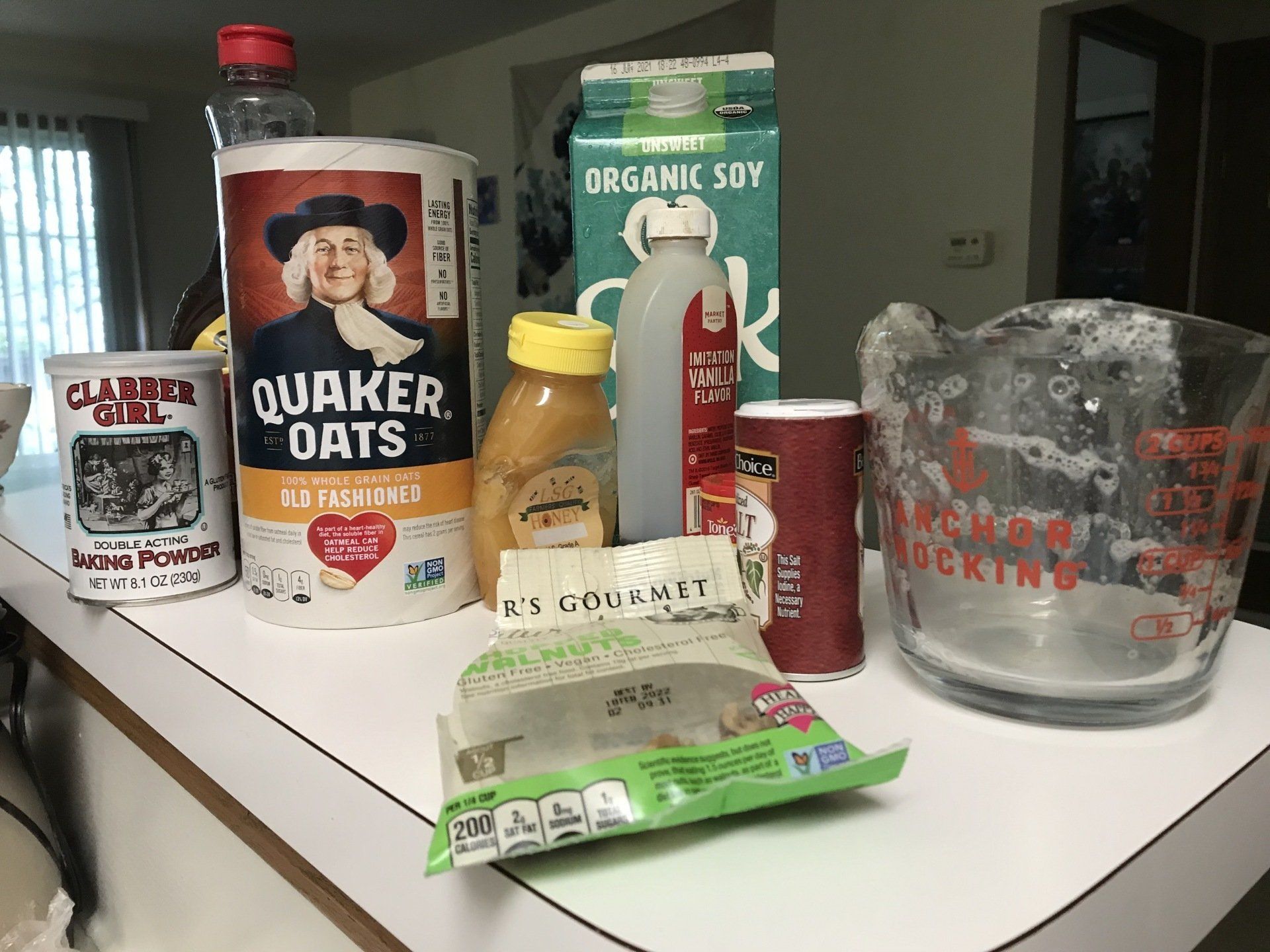 photo of ingredients needed to make blueberry baked oatmeal