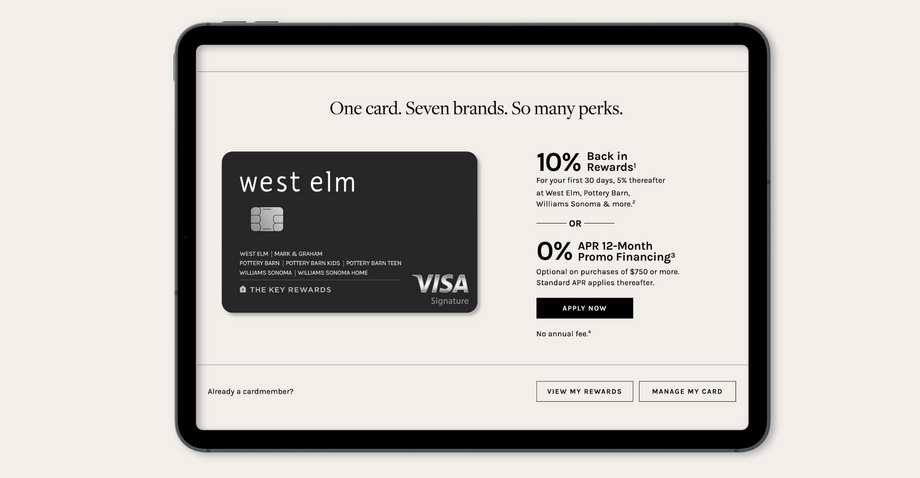 Tablet view of my Credit Card project