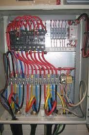 A close up of a electrical box filled with lots of wires.