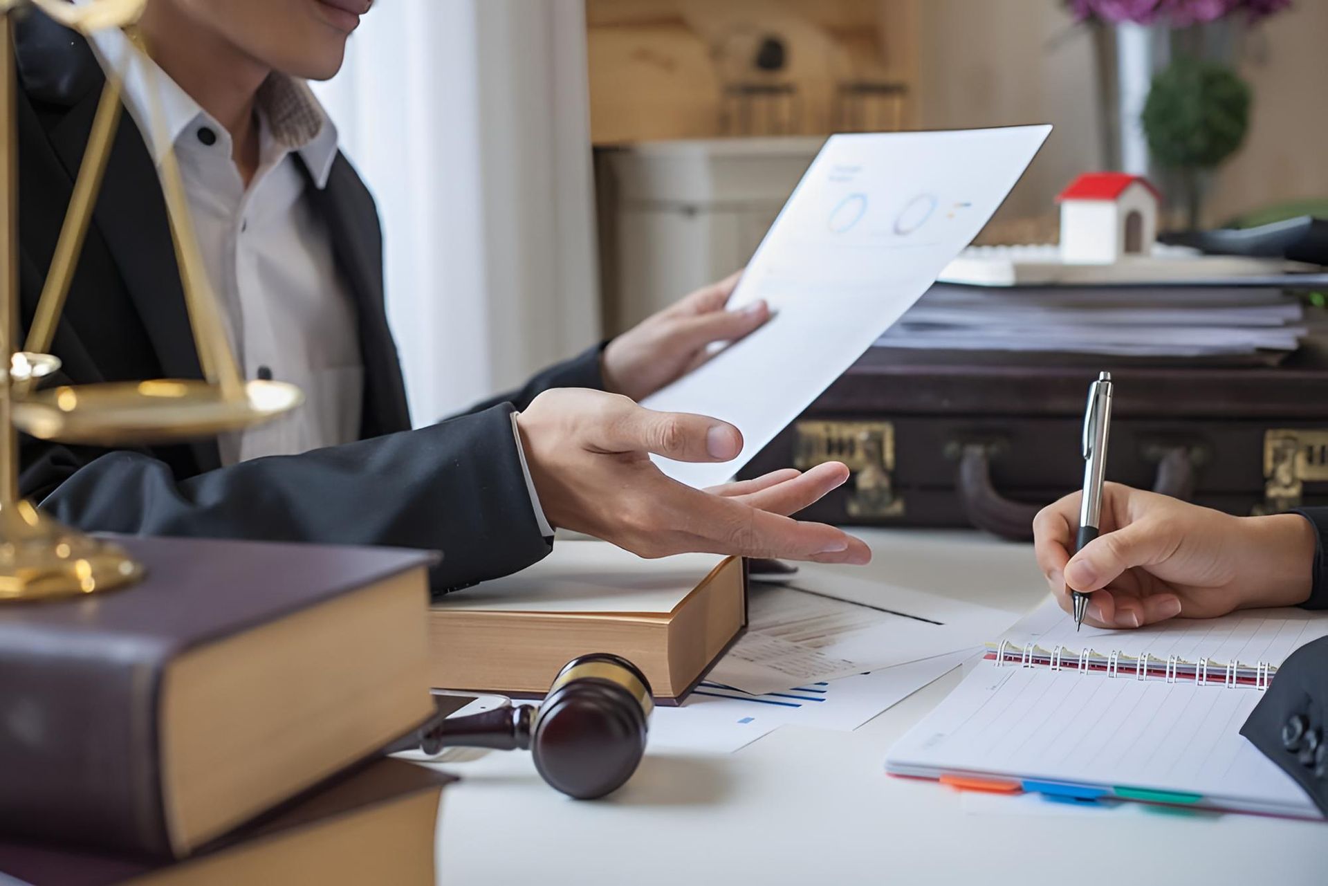 A Lawyer is Giving a Piece of Paper to a Client — Bradley J Bragg - Solicitor in Julatten, QLD