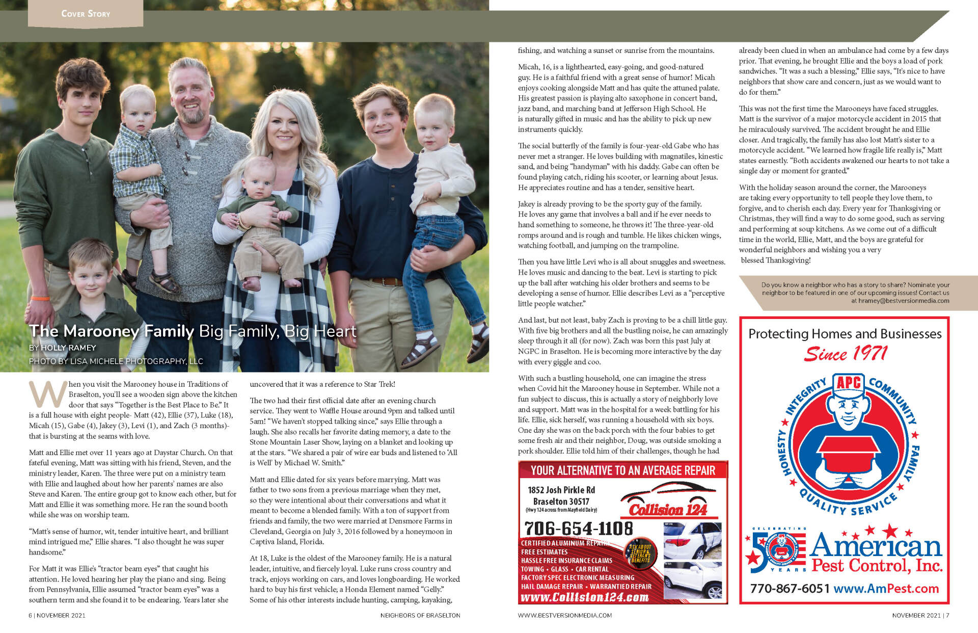 Featured in NEIGHBORS of Brazelton Magazine 2