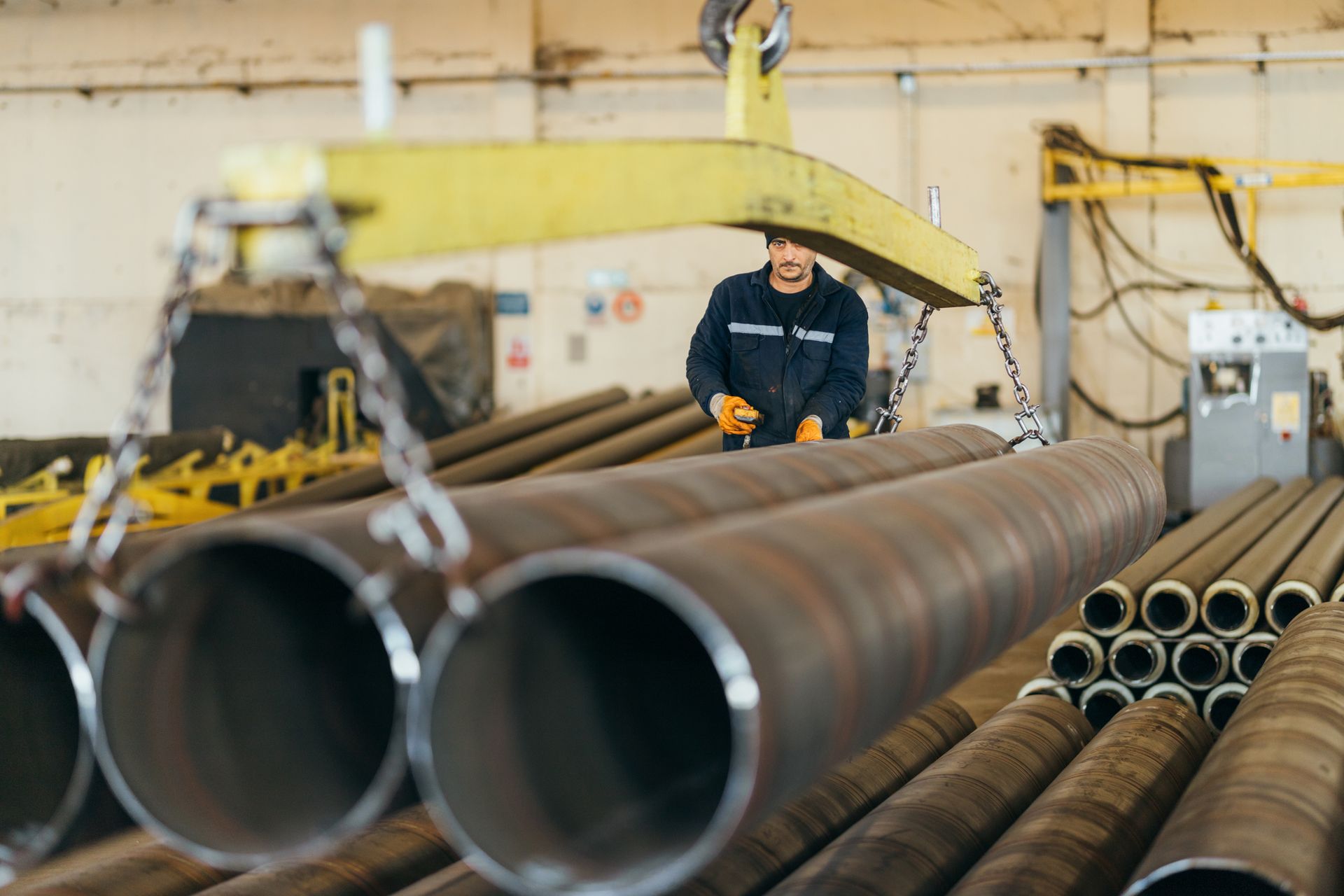 Unloading steel products and tubes with a crane in a factory | Formatubes | New South Wales