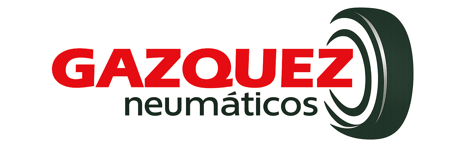 Logotipo de GAZQUEZ neumáticos en rojo y negro con un gráfico de neumático estilizado