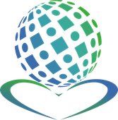 Global Hands Inc. logo featuring a globe resting on a stylized heart, symbolizing care and support for mental health and developmental disabilities.