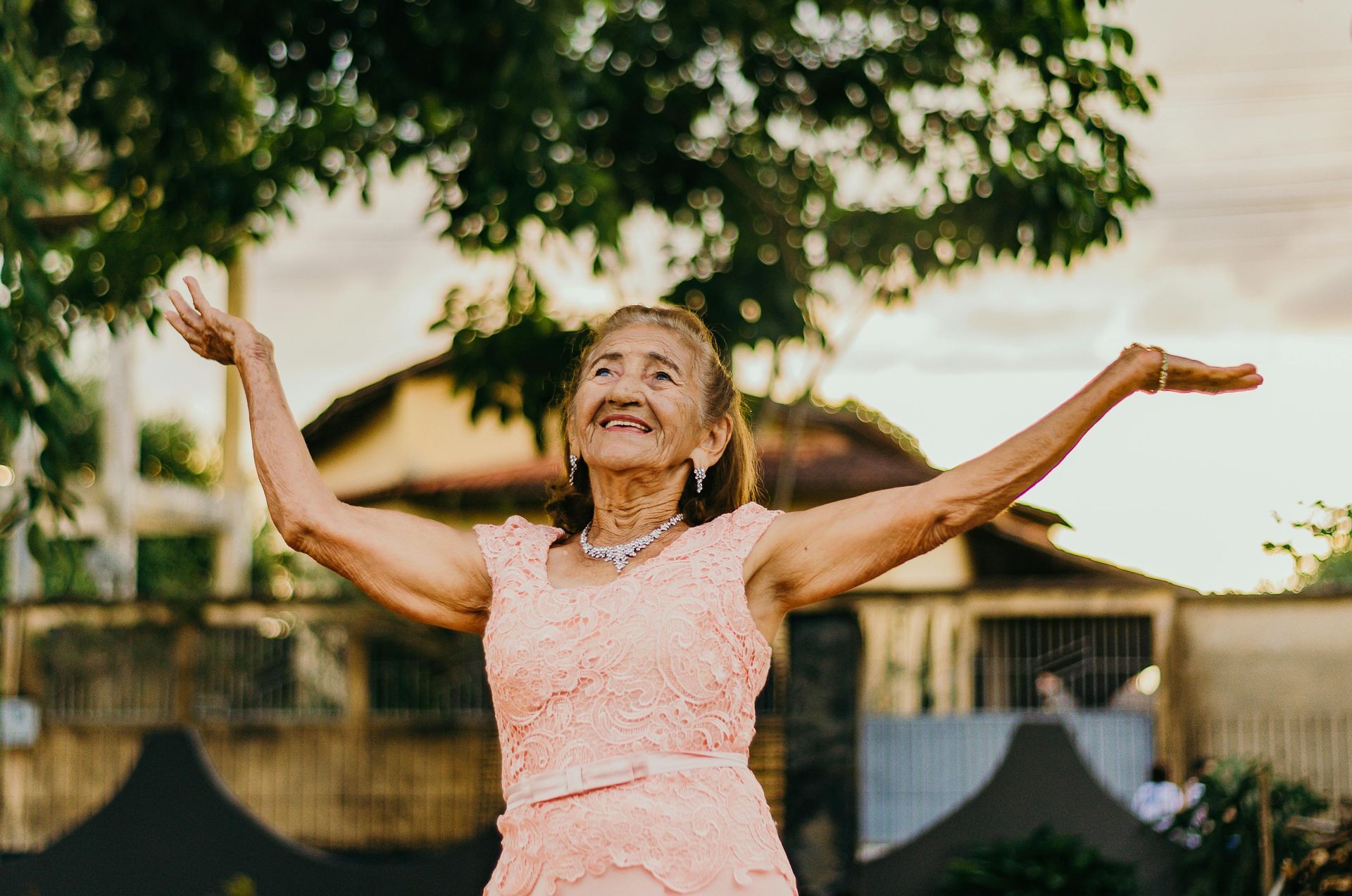 Happy elderly woman