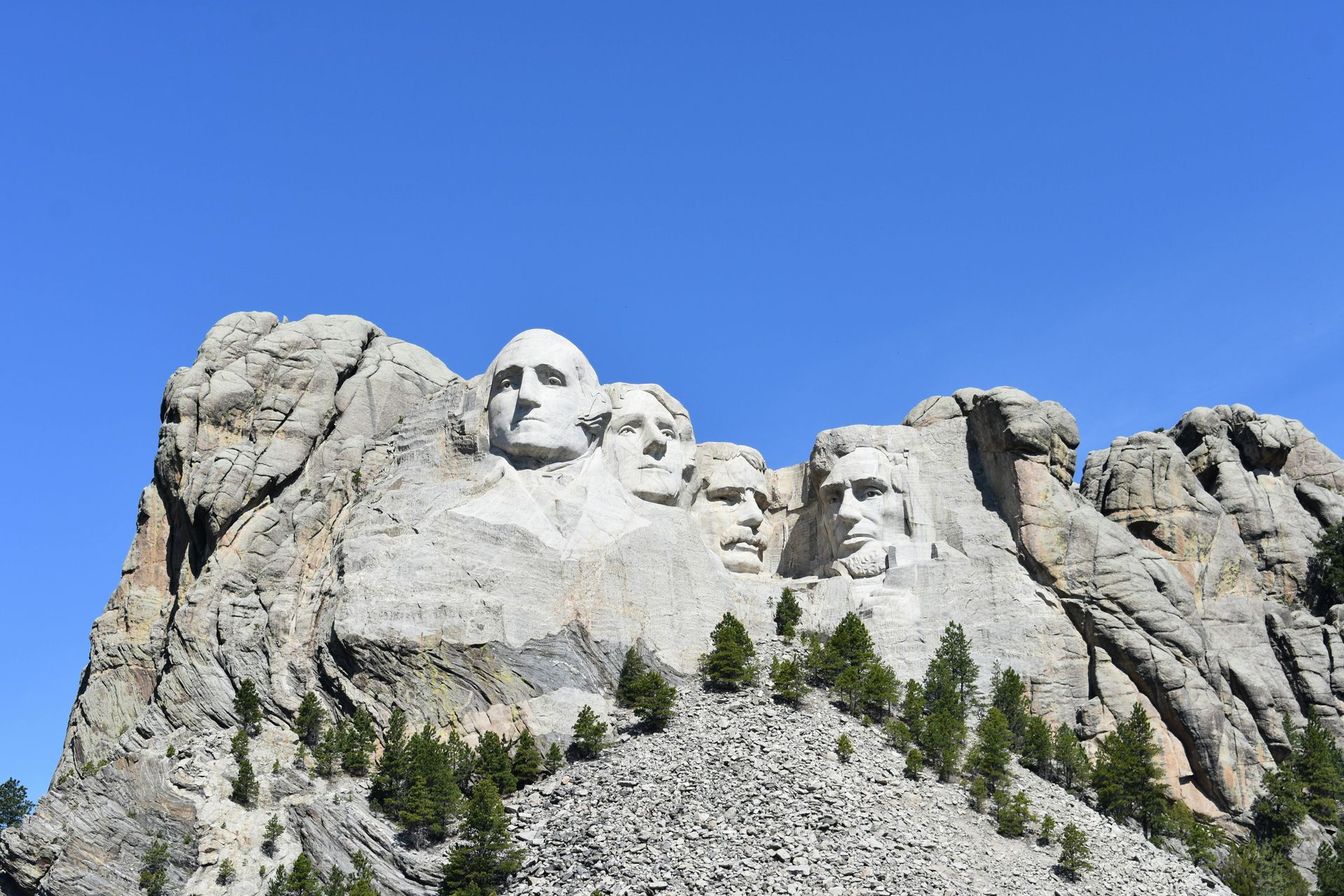 Mountain with busts of past US presidents