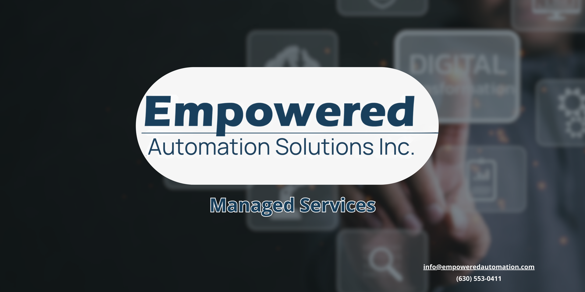 A logo for empowered automation solutions llc is displayed on a computer screen.