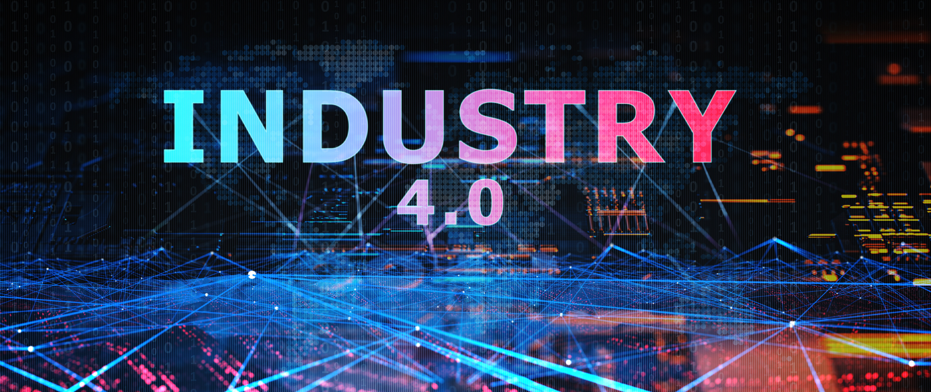 The word industry 4.0 is on a computer screen.