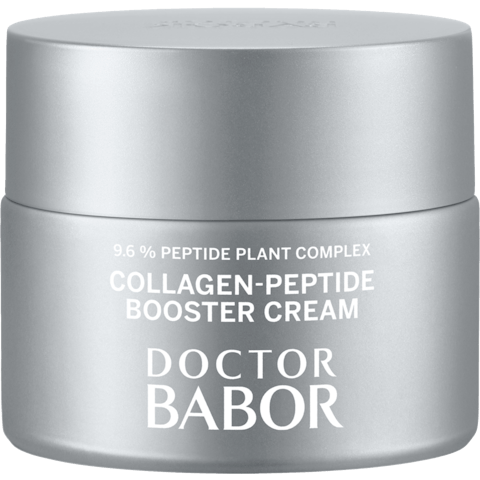 A bottle of doctor babor collagen peptide booster cream
