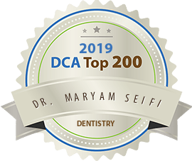 A badge that says dr. maryam seifi dentistry on it