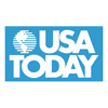 The usa today logo is blue and white on a white background.