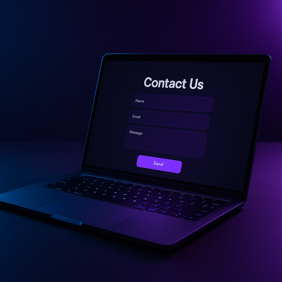 Moderne laptop met contactformulier van KeepUp Digital – neem eenvoudig contact op voor een website op maat