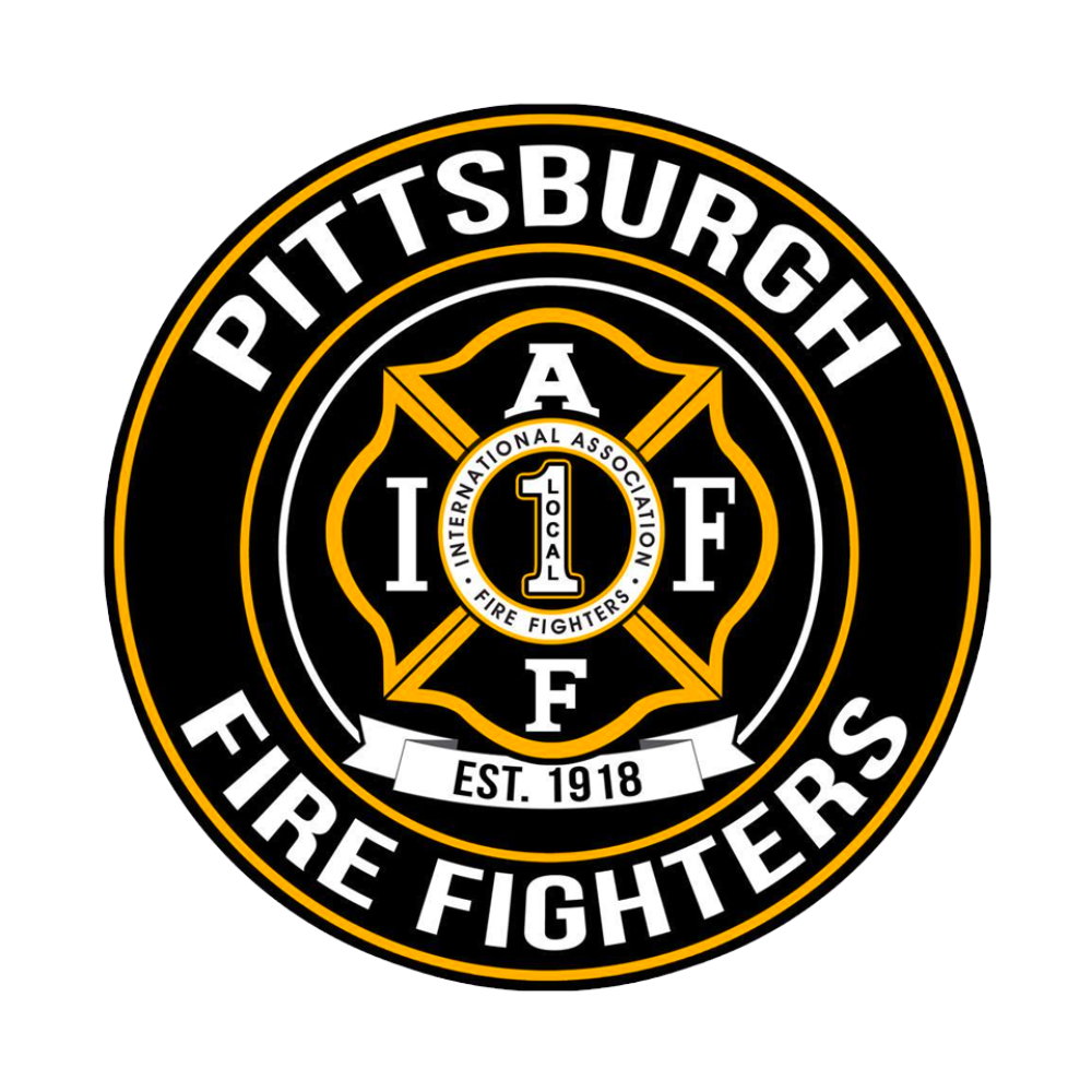 The pittsburgh fire fighters logo is yellow and black.
