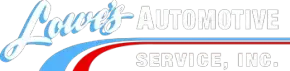 A blue , red and white logo for a automotive service company.