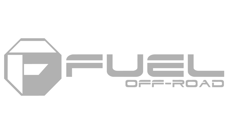 Jeep wheels & Accessories.Fuel Offroad Logo in greyscale.