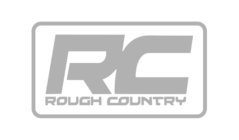Jeep Accessories.Rough Country Logo in greyscale.