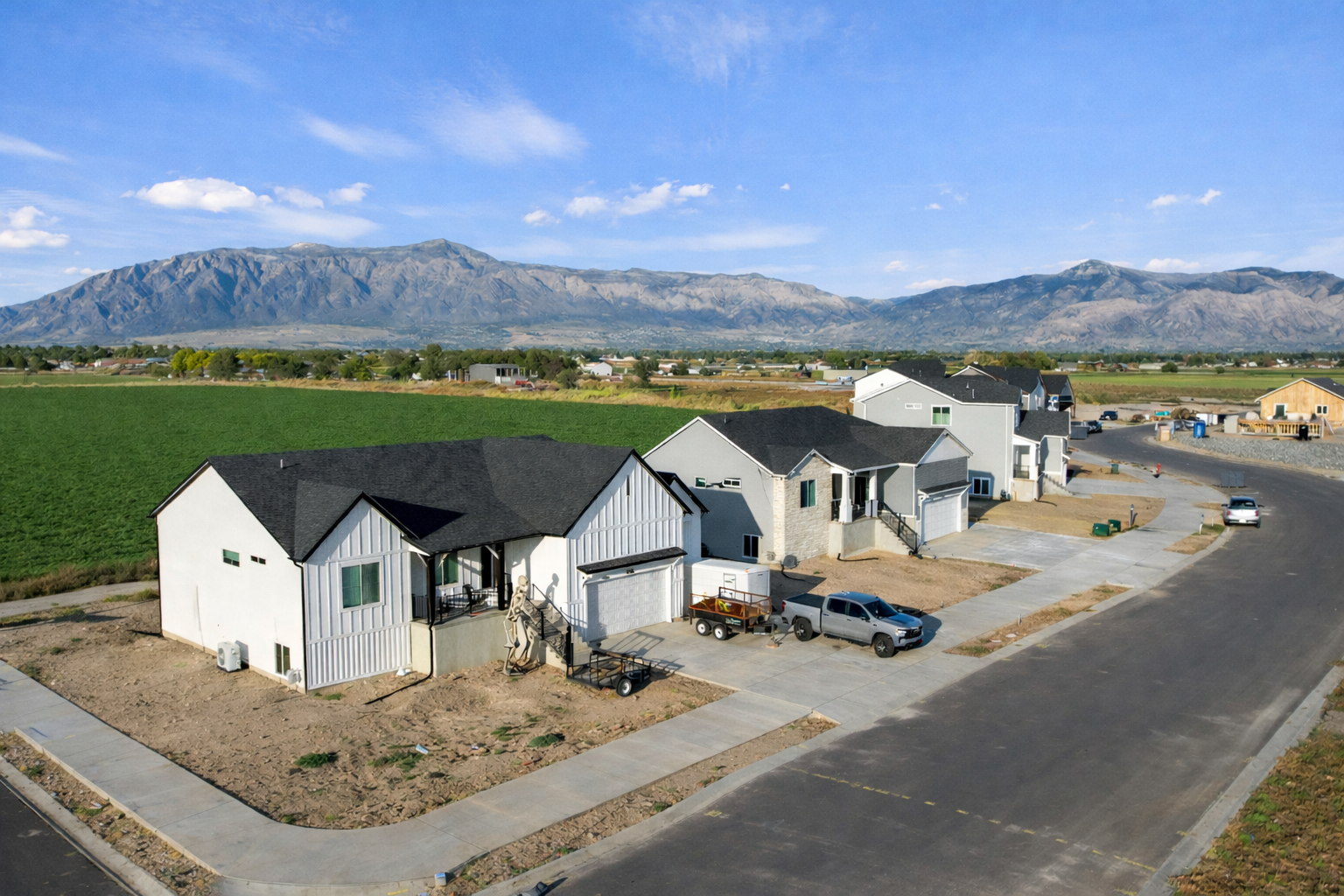 Residential homes with new roofs along the Wasatch Front in Weber County Utah