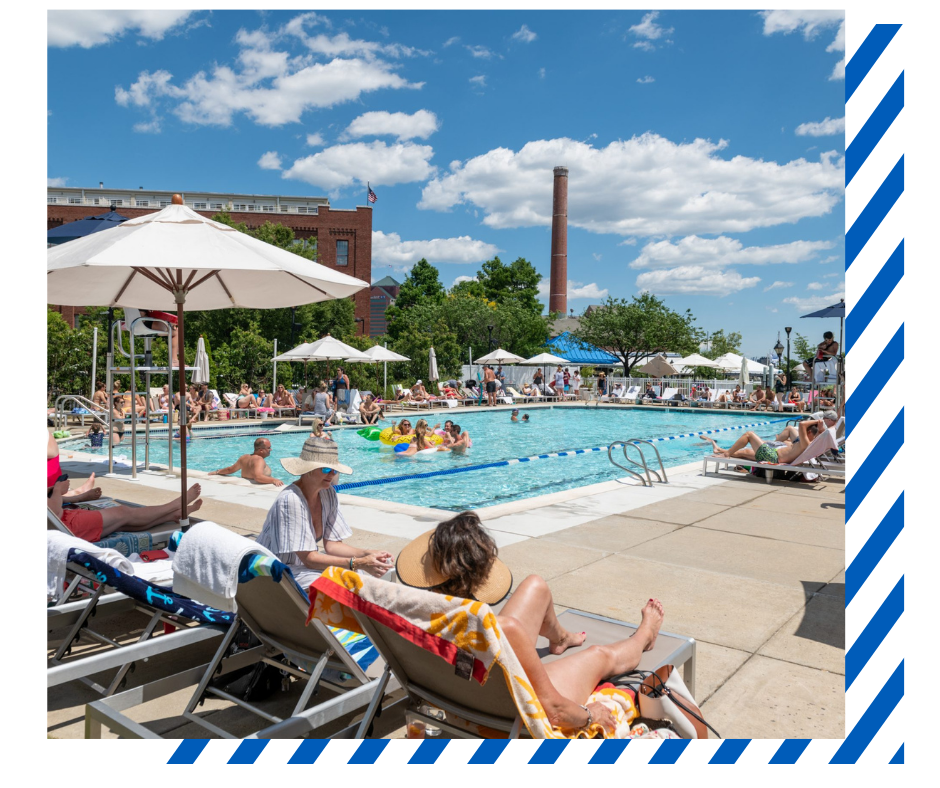 Baltimore swim and social club customers poolside