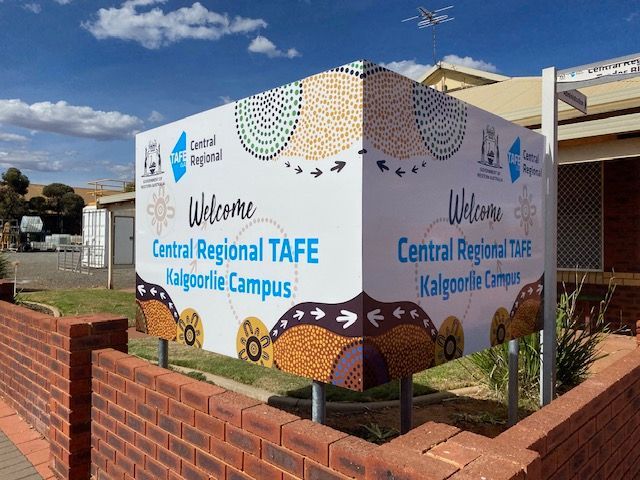 A sign that says welcome central regional tafe kalgoorlie campus